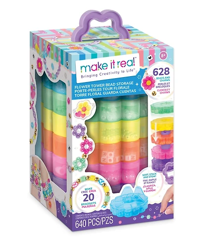 Make It Real Flower Tower Bead Storage, Ages 8+