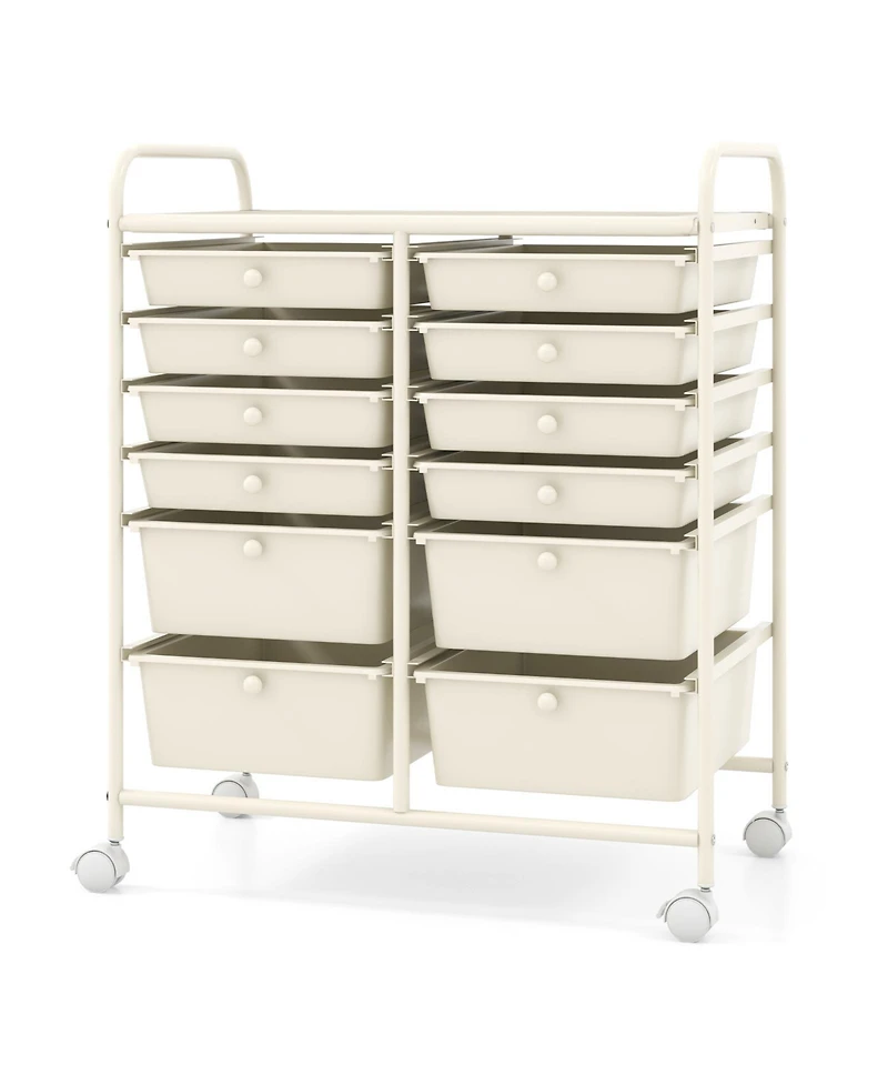 Mecale 12-Drawer Rolling Craft Storage Cart