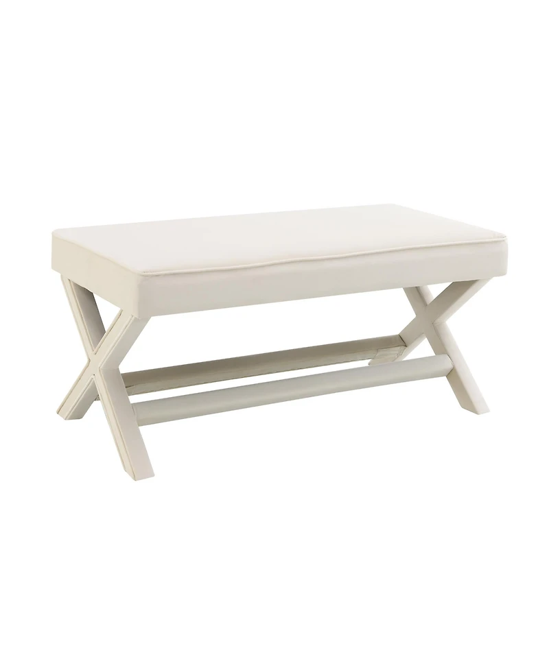 Flynama Velvet Double Bench with X-Crossed Legs, Modern