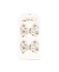 Sweet Wink Little and Big Girls Coquette Rose Tulle Bow Clip Set
