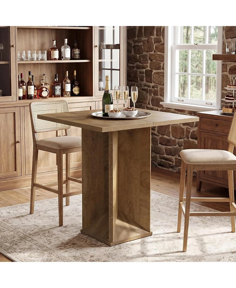 Tribesigns Square Bar Table, 31.5" Counter Height Pub Bistro Table, Home Bar Unit for Small Spaces, Kitchen, Home Bar