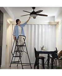 Streamdale Furniture Lightweight Folding 4-Step Ladder with Anti-Slip Pedals and Safety Handle