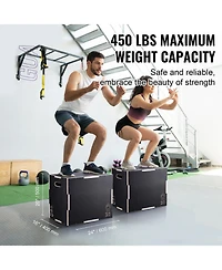 Vevor // Inch 3 in 1 Plyometric Jump Box Fitness Exercise Plyo Box Wooden