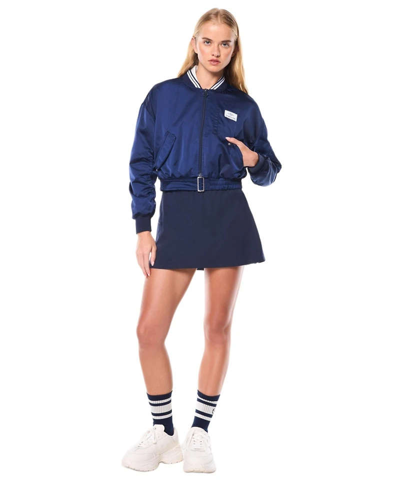 Sergio Tacchini Women's Piano Cropped Satin Bomber Jacket