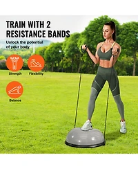 Vevor 23" Half Exercise Ball Trainer Yoga Balance Stability Ball Resistance Band