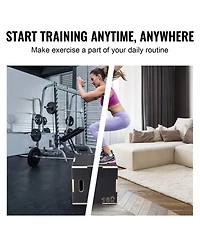 Vevor // Inch 3 in 1 Plyometric Jump Box Fitness Exercise Plyo Box Wooden