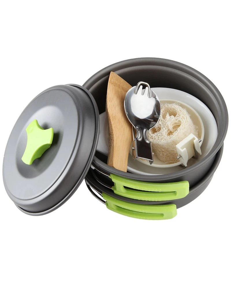 Piscifun All In One Camping Cookware Mess Kit Portable Outdoor Cooking Set For Backpacking Hiking