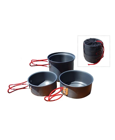 Piscifun Camping Cookware Set With Carry Bag Lightweight Compact Nonstick Frypan Pots