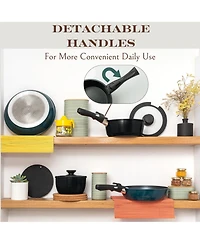 Piscifun Nonstick Cookware Set With Removable Handles Stackable Camping Rv Kitchen Set