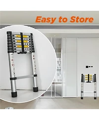 Streamdale Furniture Telescoping Ladder 8.5FEET, 300 lbs Capacity Aluminum Extension Ladder