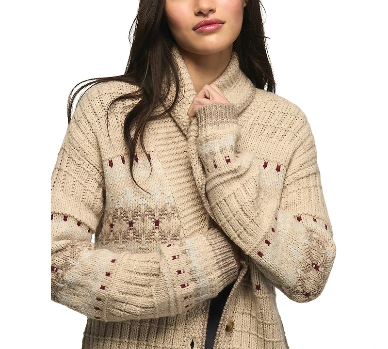 Lucky Brand Women's Shawl-Collar Fair Isle Cardigan