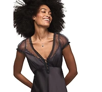 Lucky Brand Women's Simone Lace V-Neck Short-Sleeve Maxi Dress