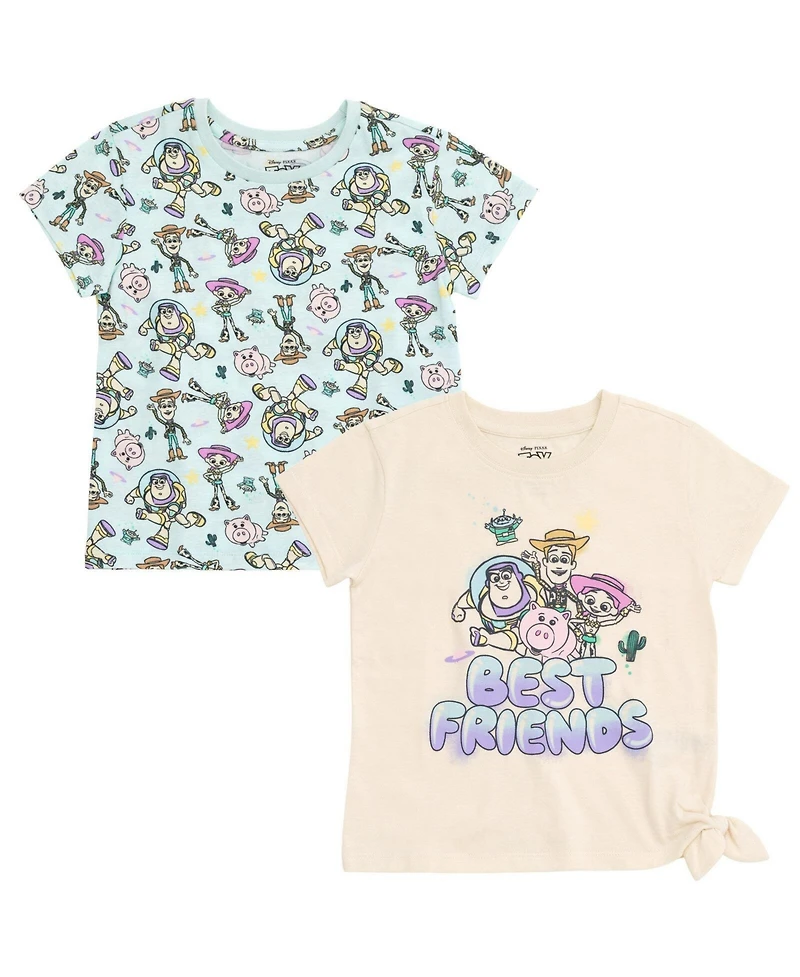 Toy Story Toddler Girls' 2-Pack Short Sleeve T-Shirts