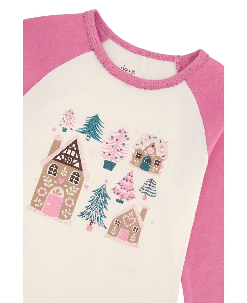 Deux par Toddler Girls 2T -5T Cotton Two Piece Pajama Set Tree Print
