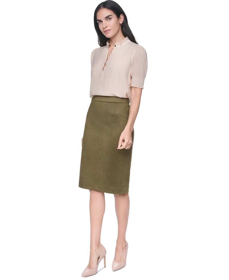 Tommy Hilfiger Women's Mock Neck Short-Sleeve Ruffle Blouse