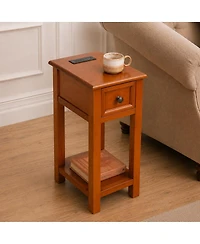 Streamdale Furniture Mission Wood End Table with Drawer and Shelf