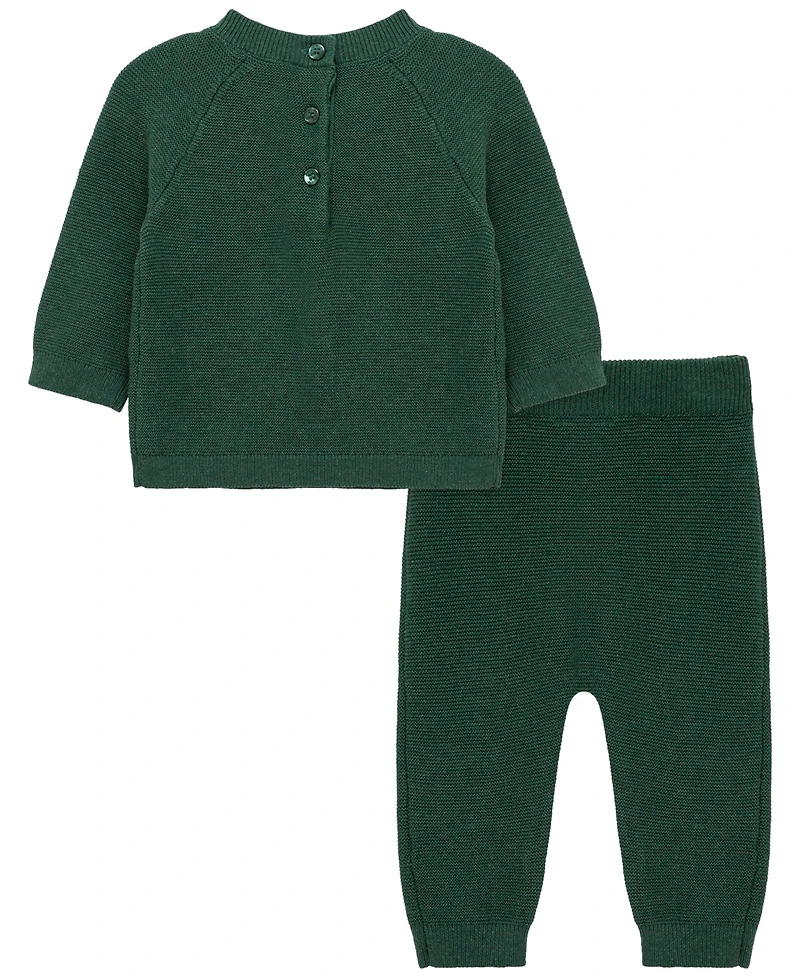 Little Me Baby Boys' Holiday Deer Graphic Sweatshirt and Pants, 2-Piece Set