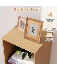 Sugift 3-Cube Bookshelf with Back Guardrail for Living Room
