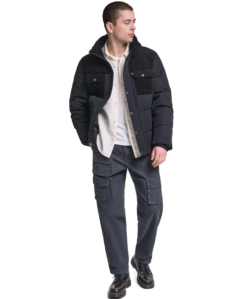 Levi's Men's Mixed-Media Puffer Jacket