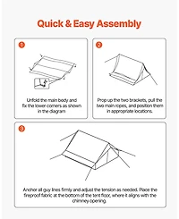 Gouun 2-Person Cabin Hot Tent with Stove Jack, Waterproof 4-Season Lightweight Camping Shelter