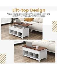 Gouun Lift Top Coffee Table with Hidden Storage Compartment