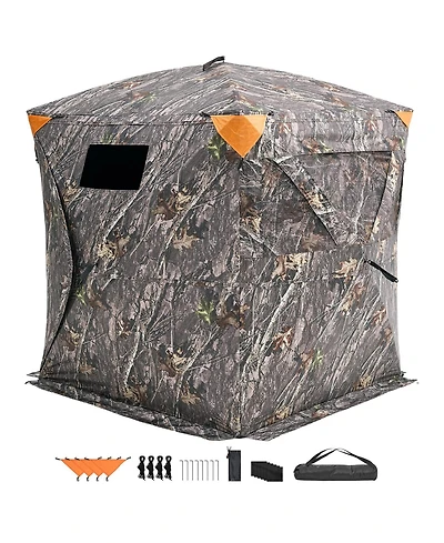 Sugift 270degree(s) 2-3 Person Pop Up Deer Hunting Blind Tent with Carrying Bag and 3 Horizontal Windows
