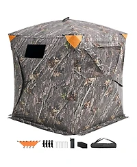 Sugift 270degree(s) 2-3 Person Pop Up Deer Hunting Blind Tent with Carrying Bag and 3 Horizontal Windows