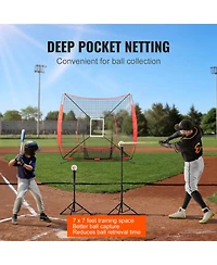 Hongge 7 x 7 ft Portable Baseball Softball Hitting Practice Net