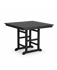 Boyel Living Hdpe Square Patio Dining Table 37.8 Inch All Weather Outdoor with Detachable 2-Panel Top