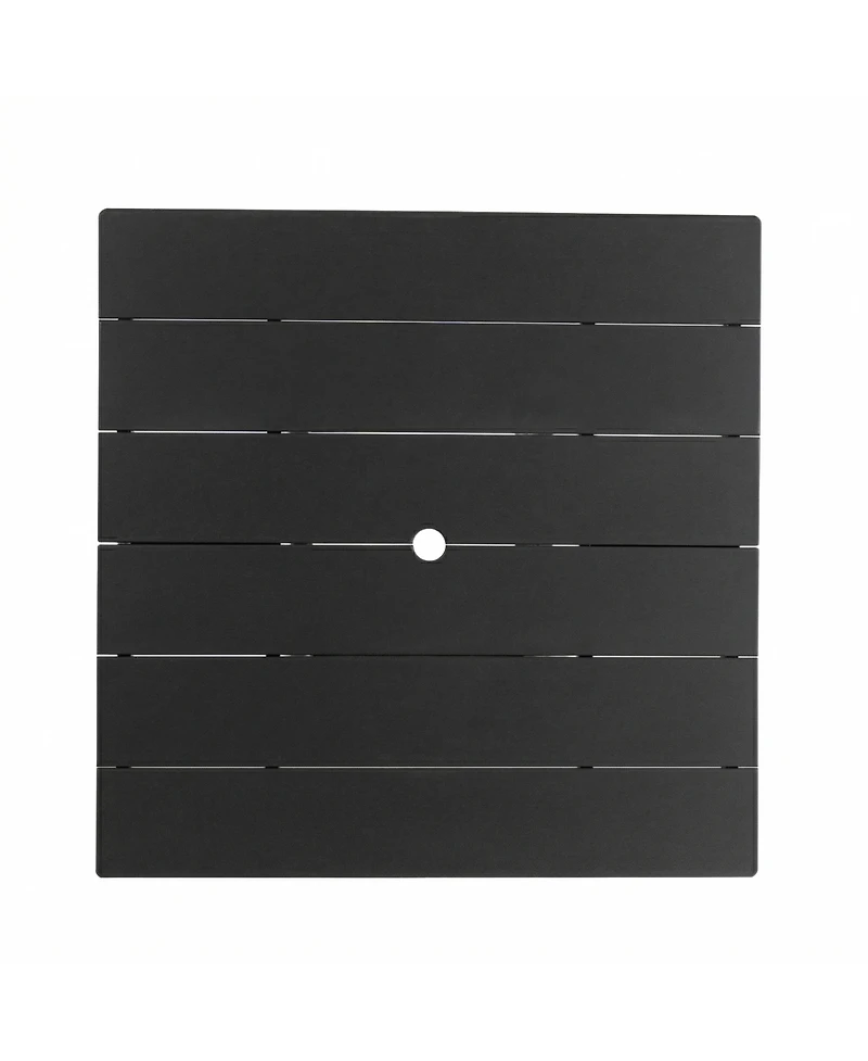 Boyel Living Hdpe Square Patio Dining Table 37.8 Inch All Weather Outdoor with Detachable 2-Panel Top