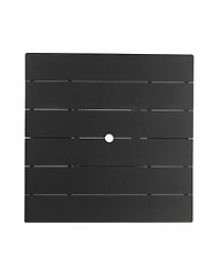Boyel Living Hdpe Square Patio Dining Table 37.8 Inch All Weather Outdoor with Detachable 2-Panel Top