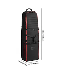 Hongge Padded Golf Travel Bag 1000D Nylon Soft-Sided Club Cover Case with Wheels for Air Travel
