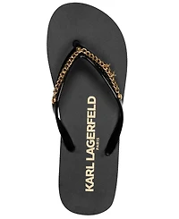 Karl Lagerfeld Paris Women's Zemira Flower Slip-On Flip Flops