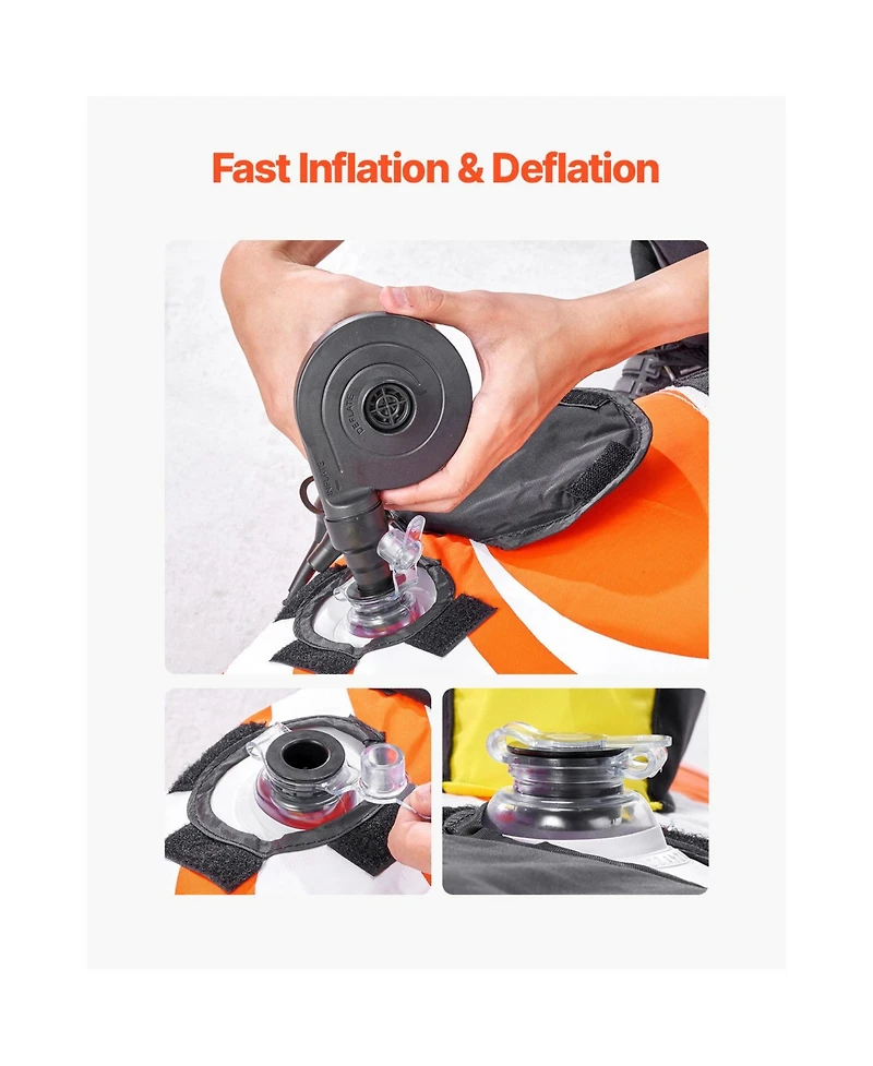 Hongge 56.7 in Inflatable Towable Tube with Stabilizing Fins