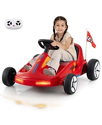 Hongge 12V Electric Kids Go-Kart with Parent Remote Control and Led Lights, 66 lb. Capacity, Ages 3+