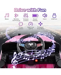 Hongge 12V Kids Ride-On Pickup Truck with Remote Control and Led Lights, 66 lbs, Ages 3-8