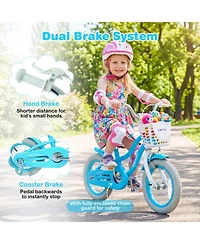 Hongge 12-Inch Kids' Bike with Training Wheels and Dual-Brake System, Ages 3-4