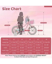 Hongge 12-Inch Girls Bike with Training Wheels and Mermaid Design, Ages 3-4