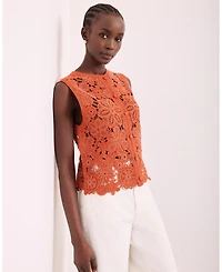 Mint Velvet Women's Cotton Blend Crochet Top