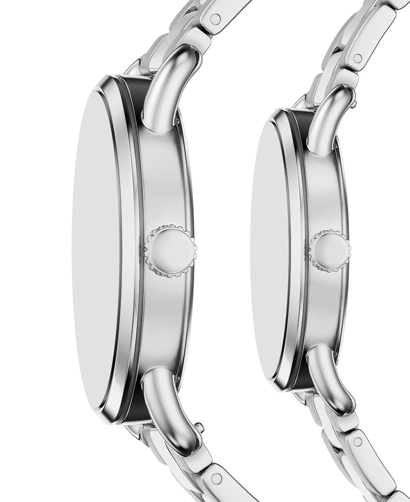 Fossil Unisex Copeland Quartz Stainless Steel Watch Set 42mm and 34mm