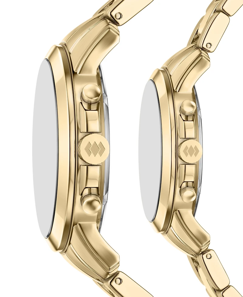 Fossil Unisex Grant Chronograph Gold-Tone Stainless Steel Watch Set 44mm and 36mm