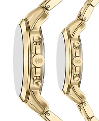 Fossil Unisex Grant Chronograph Gold-Tone Stainless Steel Watch Set 44mm and 36mm