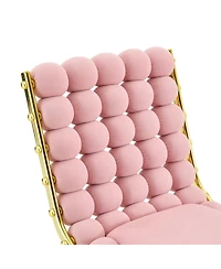 Streamdale Furniture Velvet Swivel Accent Chair with Metal Legs