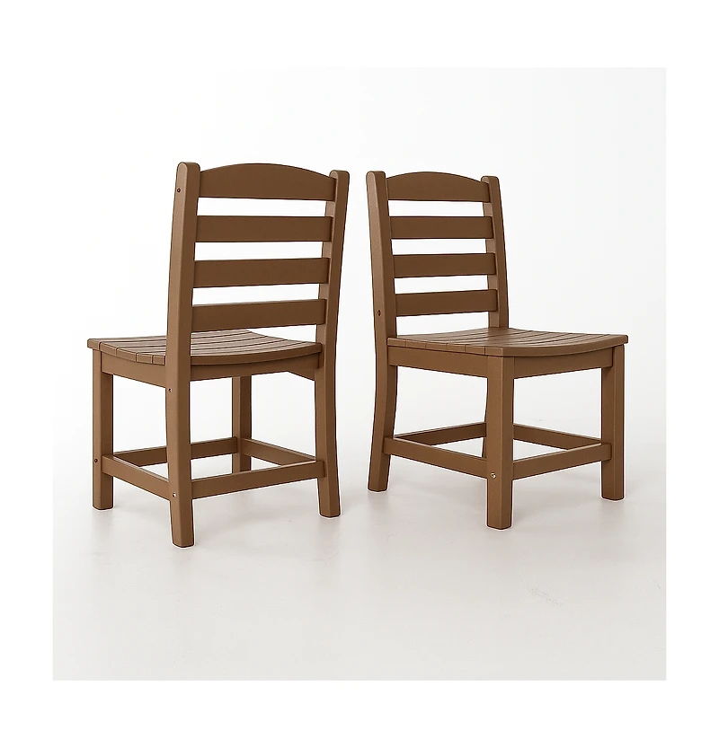 Clihome Modern Hdpe Outdoor Dining Chairs Set of 2