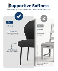 homfan Dining Chairs Set of 2 Pu Leather Upholstered Fabric Modern Kitchen Side with Sturdy Metal Legs for Room Living Apartment