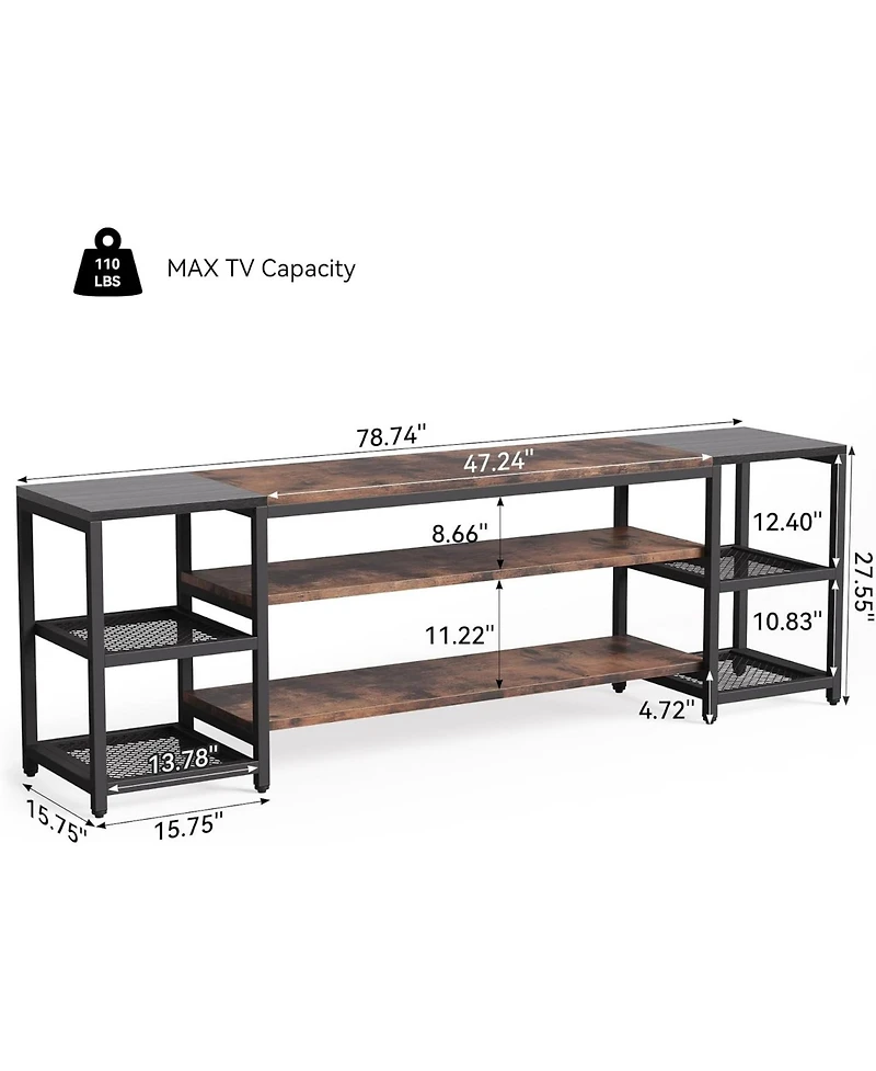 Tribesigns 78" Tv Stand for TVs up to 85", Farmhouse