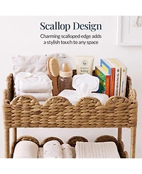 Best Choice Products 3-Tier Scalloped Rolling Nursery Caddy w/Wheels, Storage Utility Cart