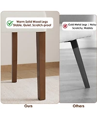 homfan Dining Chairs Set of 6 Upholstered Fabric Armless Kitchen Side Chairs with Wood Legs Padded Seat and Back for Dining Room Living Room