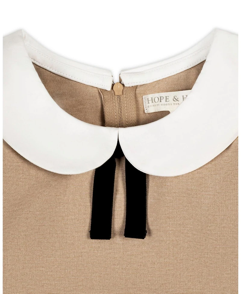 Hope & Henry Little Girls (6 - 12) French Look Ponte Dress with Bow