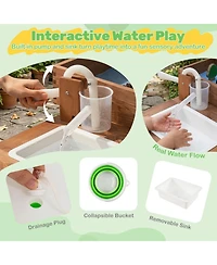 Sugift Toddler Sensory Table with Pump-Powered Water Play, 33 Sand Toys, Ages 3+
